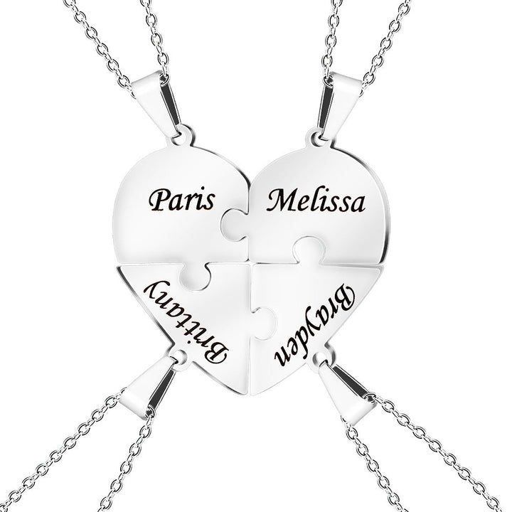 BowLift | Personalized Family Heart Puzzle Necklace
