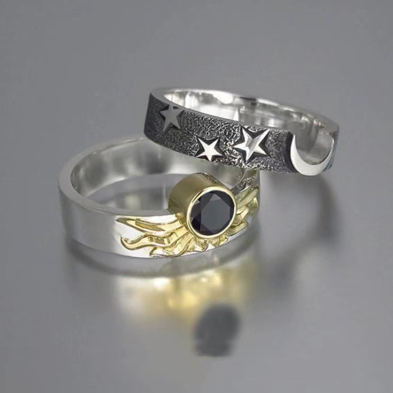 BowLift | Vintage Star Moon Sun Ring Set