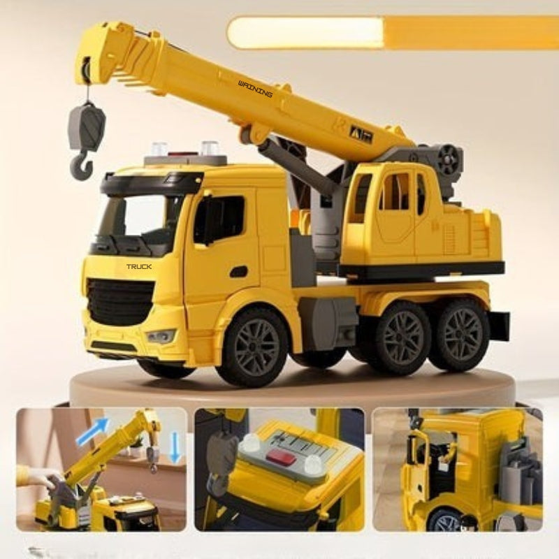 BowLift | Crane Truck Toy with Light & Sound – Movable Boom for Construction Role Play