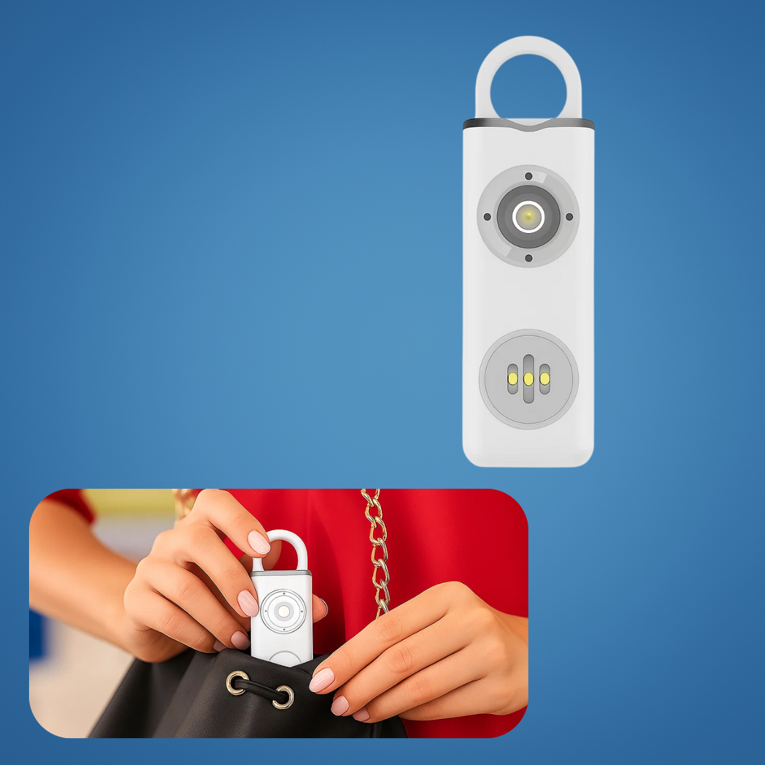 Ultra-Loud 130 dB Siren – Compact LED Torch Safety Device – For Night-Walkers Students & Commuters Bowlift