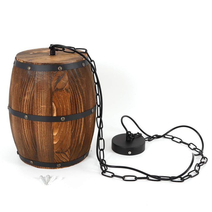 Retro wooden wine barrel pendant lamp | Bowlift