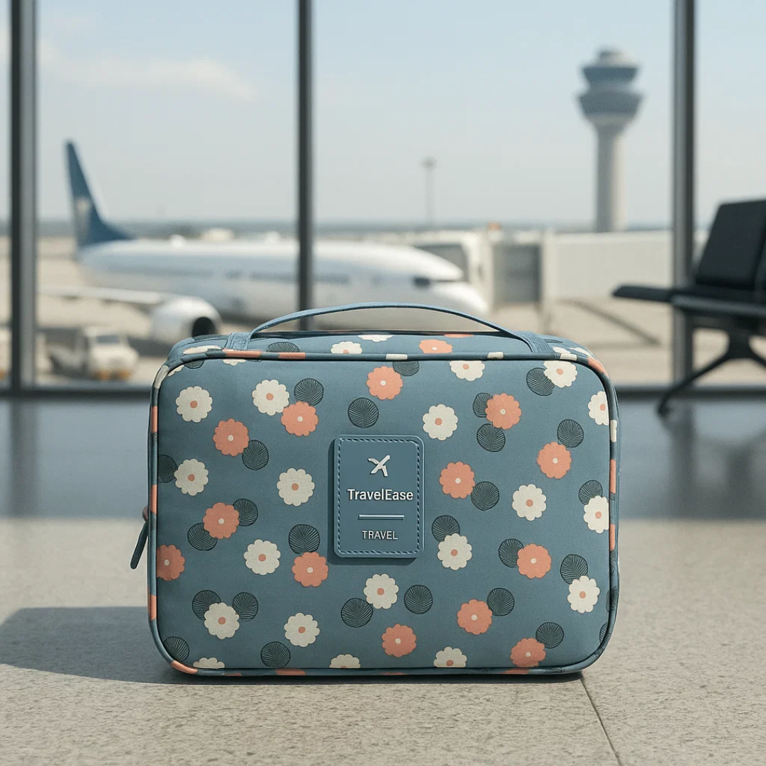 BowLift | TravelEase – Water-repellent Cosmetic Bag with Hook and Compartments | Travel Toiletry Bag