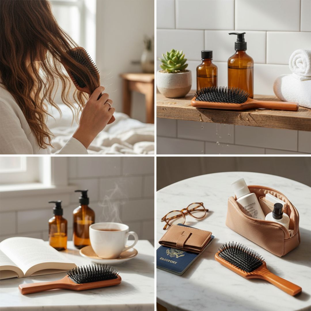 Static Detangling Brush – Frizz Control – Air Cushion Pad – Reduces Breakage – Adds Smooth, Shiny & Healthy-Looking Hair Bowlift