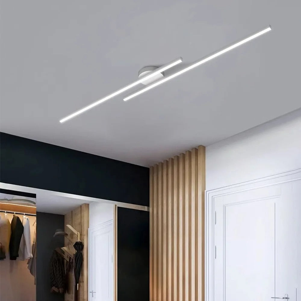 BowLift | Minimalist Modern Hallway Lights – Long Strip Linear Ceiling Lamp, Close-to-Ceiling Chandelier, Remote Dimmable for Home Interiors