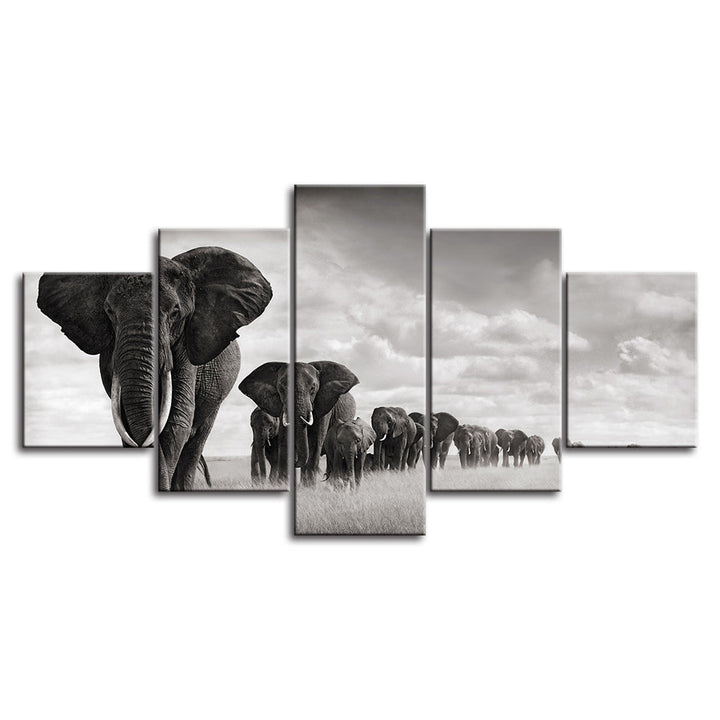 Imposing Elephants - Canvas Wall Art Painting | Bowlift