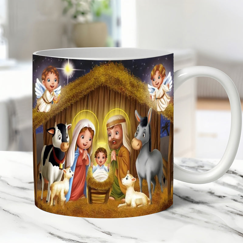 BowLift | Vintage Christmas Nativity Scene Mug