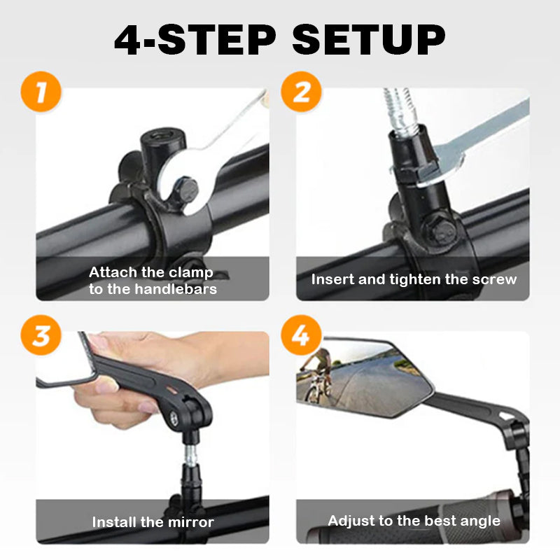 BowLift | 360° rotatable and adjustable bicycle rearview mirror