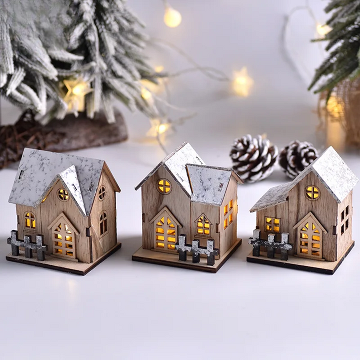 BowLift | FrostGlitter Christmas Lanterns - Enchanting House-shaped Christmas Decoration for a Magical Atmosphere