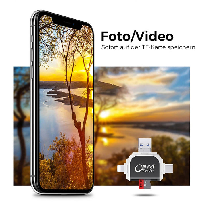 BowLift | 4-in-1 Universal SD TF Card Reader with Multiple Connections