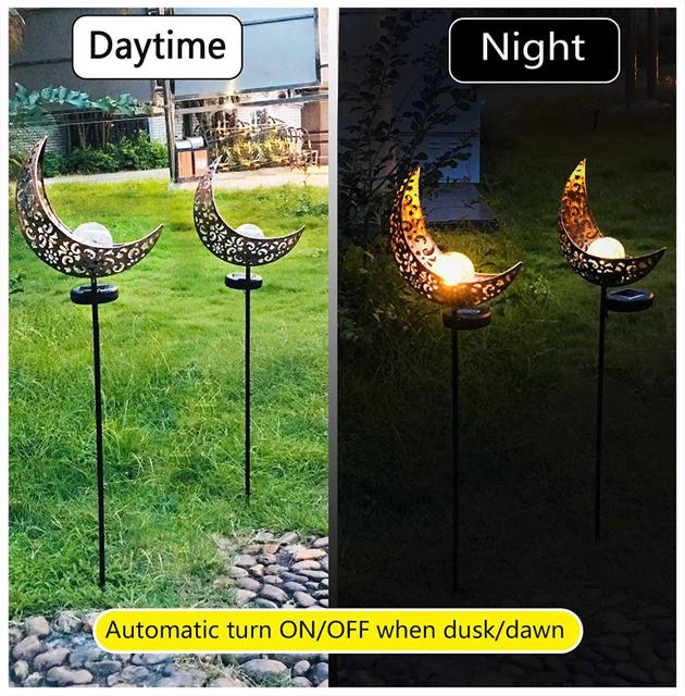 BowLift | Solar Garden Light made of Metal – Waterproof LED Design in Moon, Flame, Sun or Star Shape