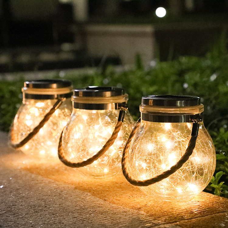 BowLift | Solar LED Lantern in Glass – Decorative Garden Lighting with Wire Lights and Carry Handle