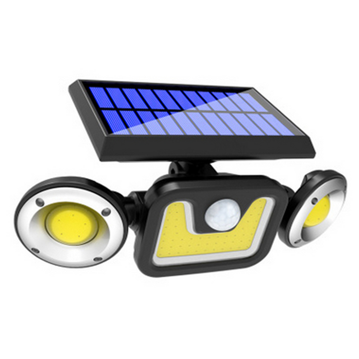 BowLift | Solar LED floodlight with motion sensor – 3-beam outdoor lighting for garden, yard, and garage