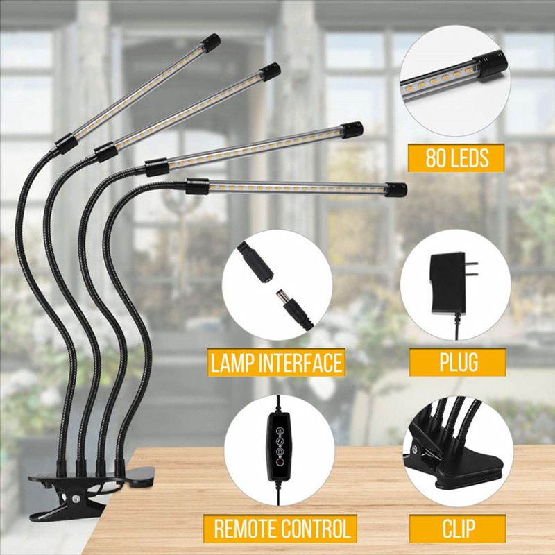 BowLift | Plant growth light with 4 flexible arms and dimming function for indoor gardens