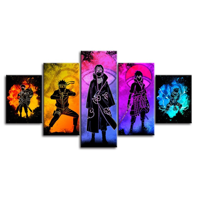5 Piece Naruto Anime - Canvas Wall Art Painting | Bowlift