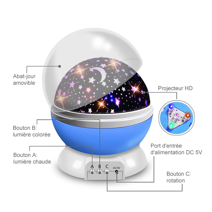Ciaovie Romantic Night Lamp LED Projector Starry Sky | Bowlift
