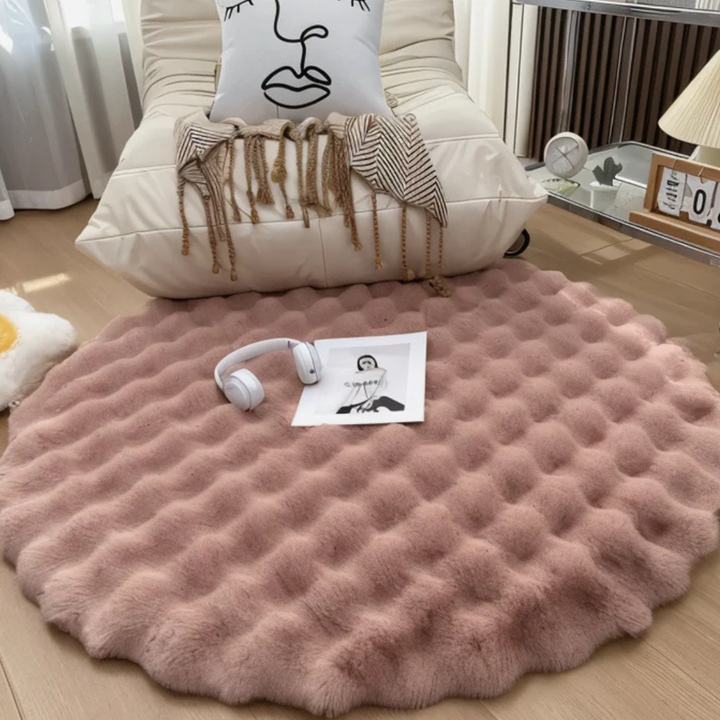 BowLift | Round Fleece Rug 90x90 cm Soft Anti-Slip