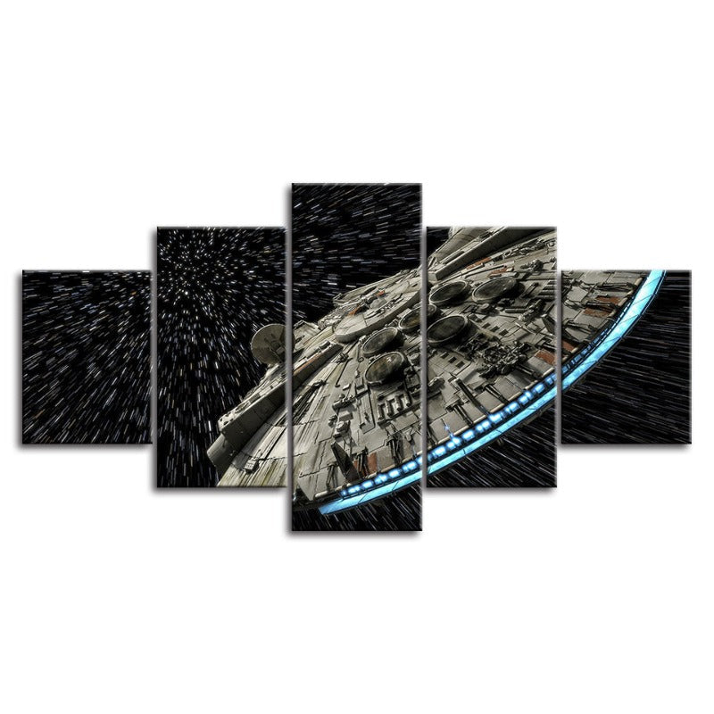 5 Piece Captivating UFO In The Galaxy - Canvas Wall Art Painting | Bowlift