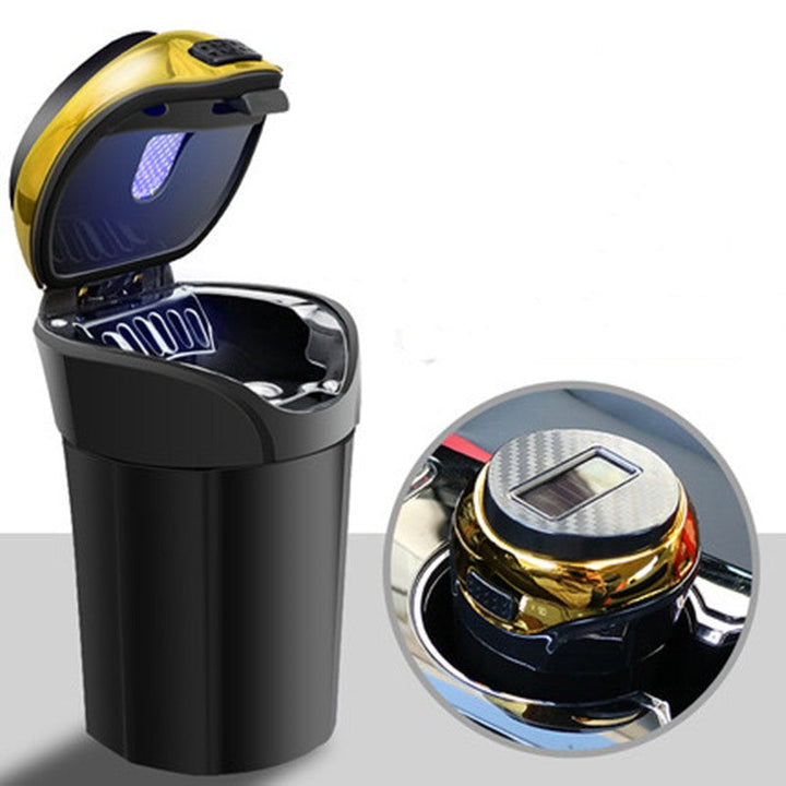 BowLift | Detachable Stainless Steel Car Ashtray with Lid and LED Light, Powered