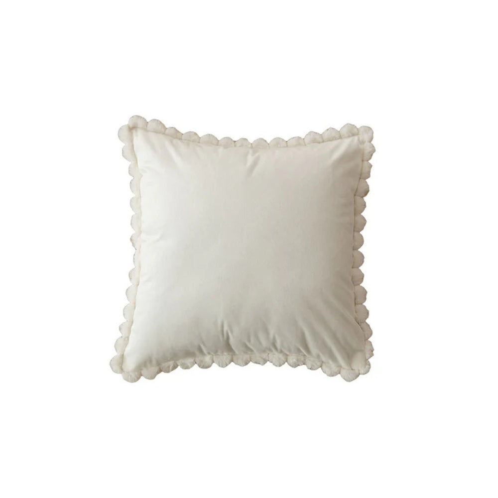 BowLift | Velvet Pom-Pom Trim Cushion Cover