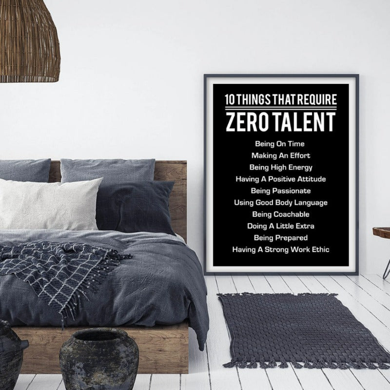 10 Things That Require Zero Talent Posters Canvas Painting Wall | Bowlift