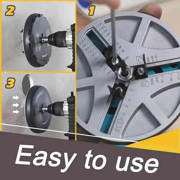 BowLift | Adjustable Hole Saw Drill Punch | 45–130 mm Diameter | Triple-Blade Design | For Wood, Plaster & Ceiling Cuts