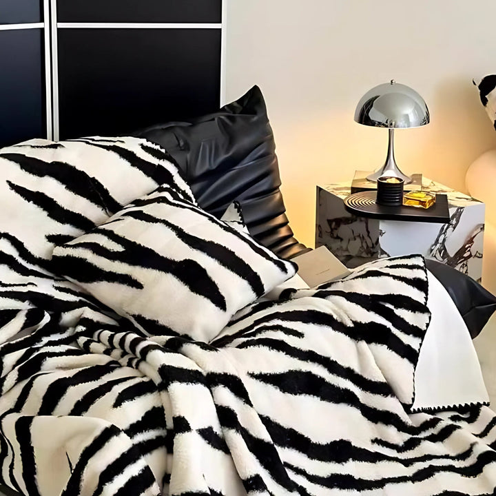 BowLift | Zebra Print Luxe Faux Fur Blanket