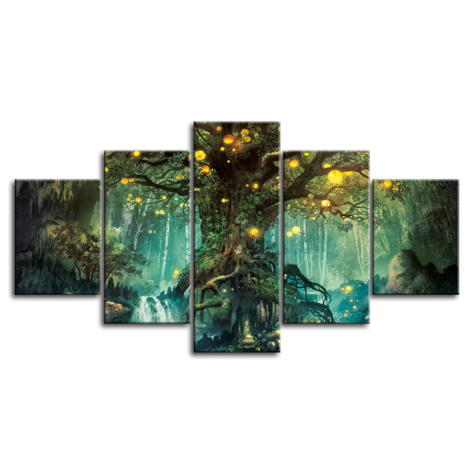 Magic Forest Trunk 5 Piece - Canvas Wall Art Painting | Bowlift