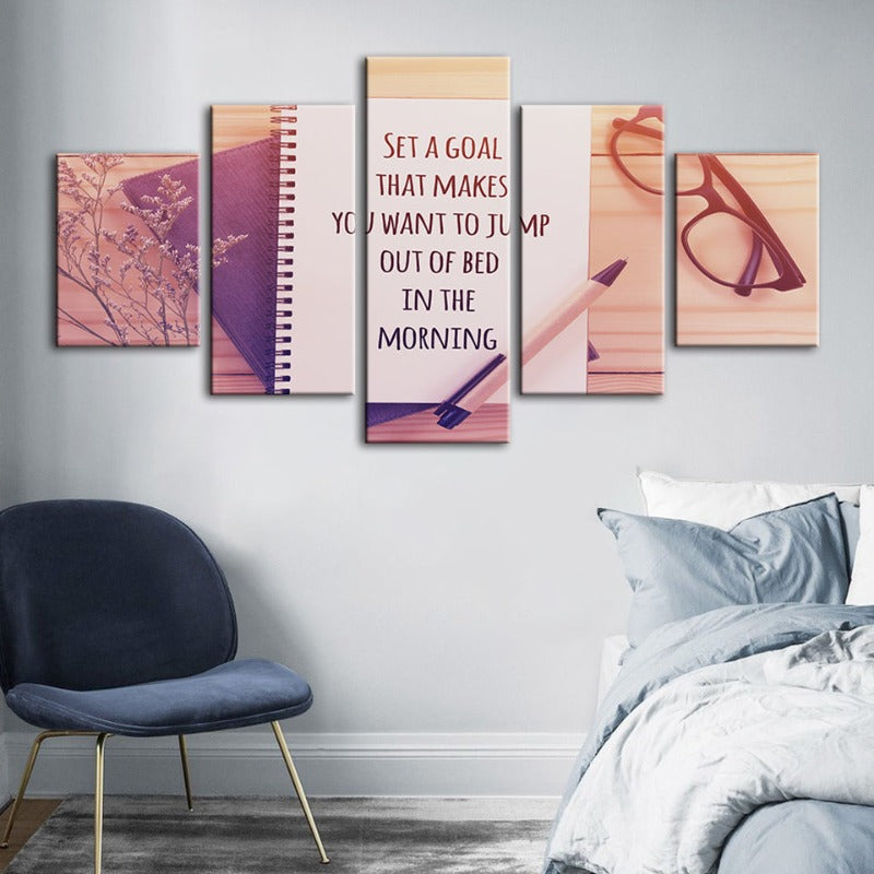 5 Piece Inspirational Art - Canvas Wall Art Painting | Bowlift