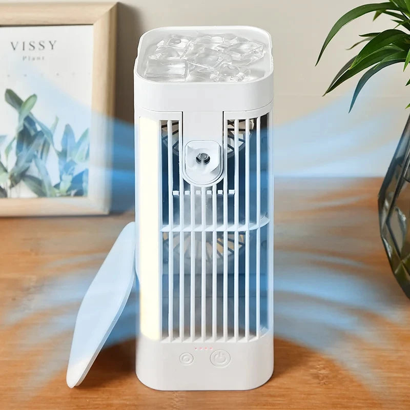 Mini Portable Air Conditioner Desk Fan with Spray Cooling | Bowlift