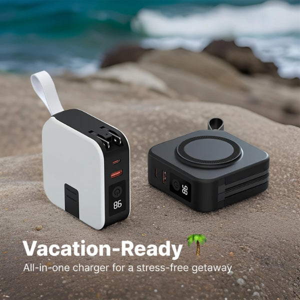 BowLift | 5-in-1 Wall Charger with Wireless Charging Pad and Power Bank - All-in-One Charging Solution