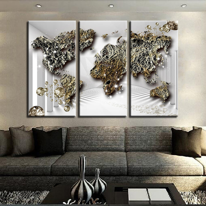 Classic Old Age Rustic World Map-Canvas Wall Art Painting | Bowlift