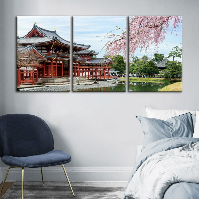 Gorgeous Cherry Blossom-Canvas Wall Art Painting 3 Pieces | Bowlift