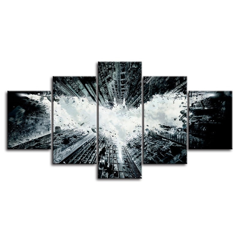 5 Piece Buildings Destruction - Canvas Wall Art Painting | Bowlift