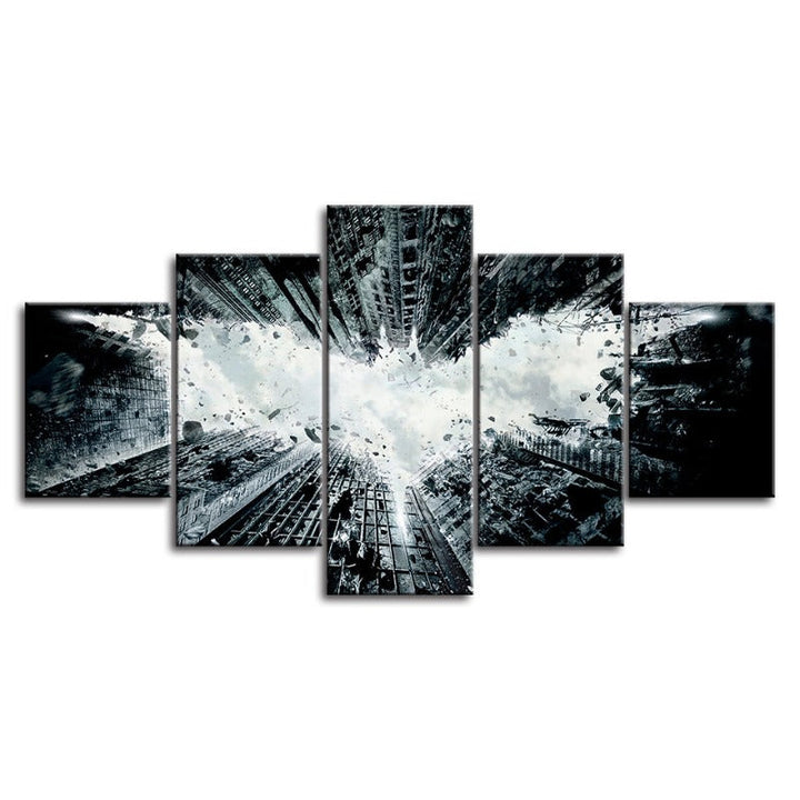 5 Piece Buildings Destruction - Canvas Wall Art Painting | Bowlift