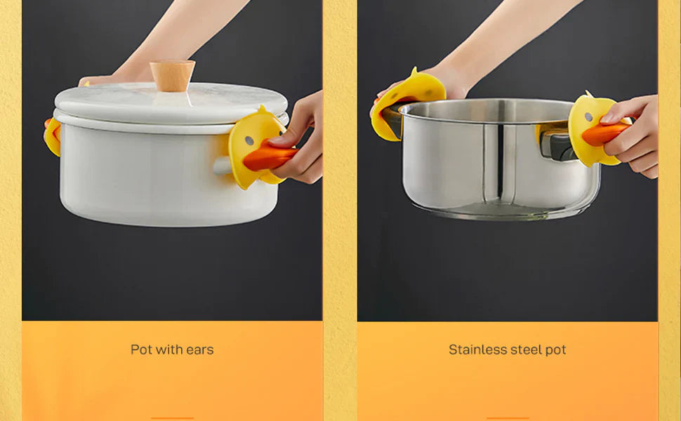 Silicone Mini Pot Holder Duck Shape Bowlift