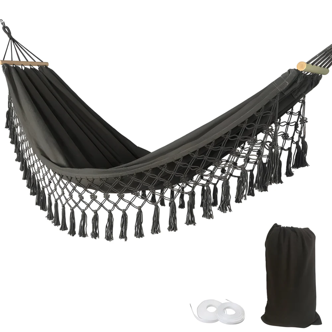 BowLift | Velri Premium Hammock with Wooden Spreader Bars – Indoor & Outdoor Comfort