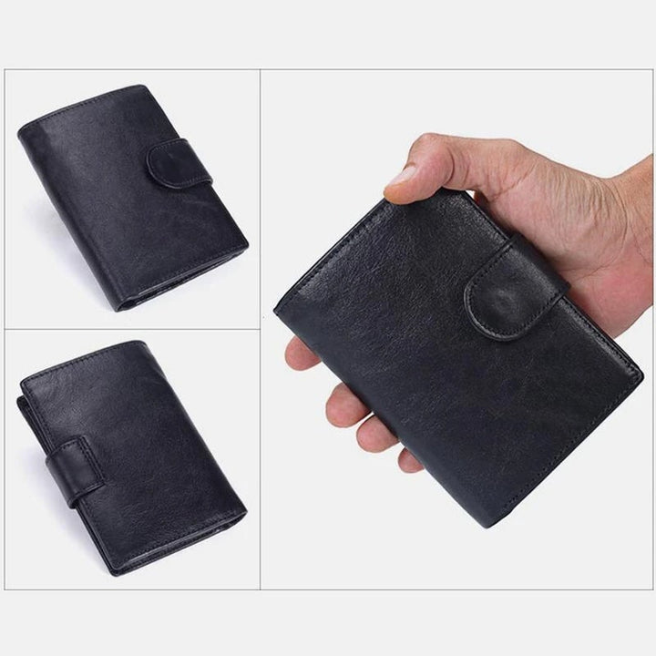Vintage Leather PU Wallet with three compartments and multiple slots | Bowlift