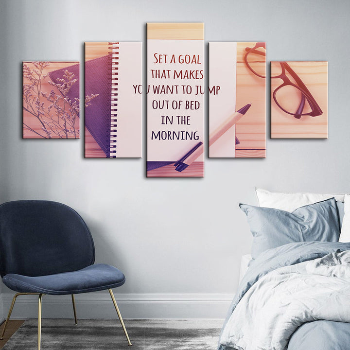 Set A Goal 5 Piece - Canvas Wall Art Painting | Bowlift