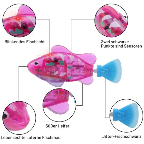 Electronic swimming fish with LED light Bowlift