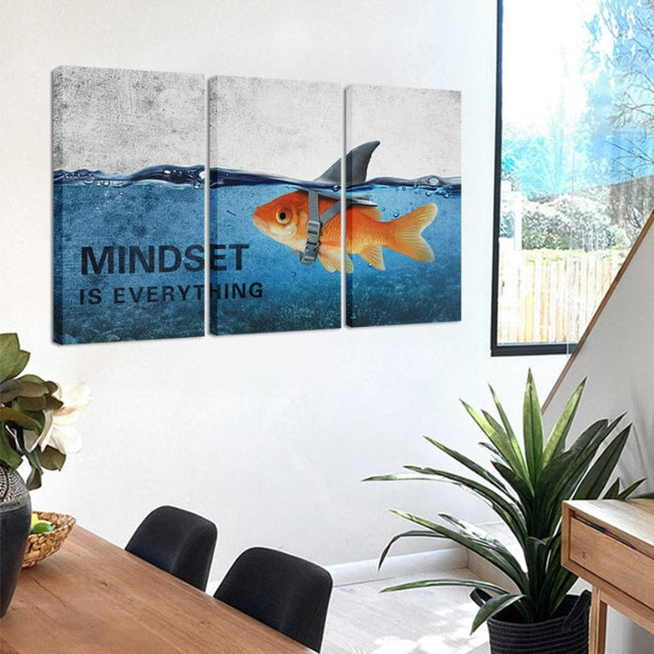 3Pcs Abstract Blue Goldfish Shark Posters Canvas Painting | Bowlift