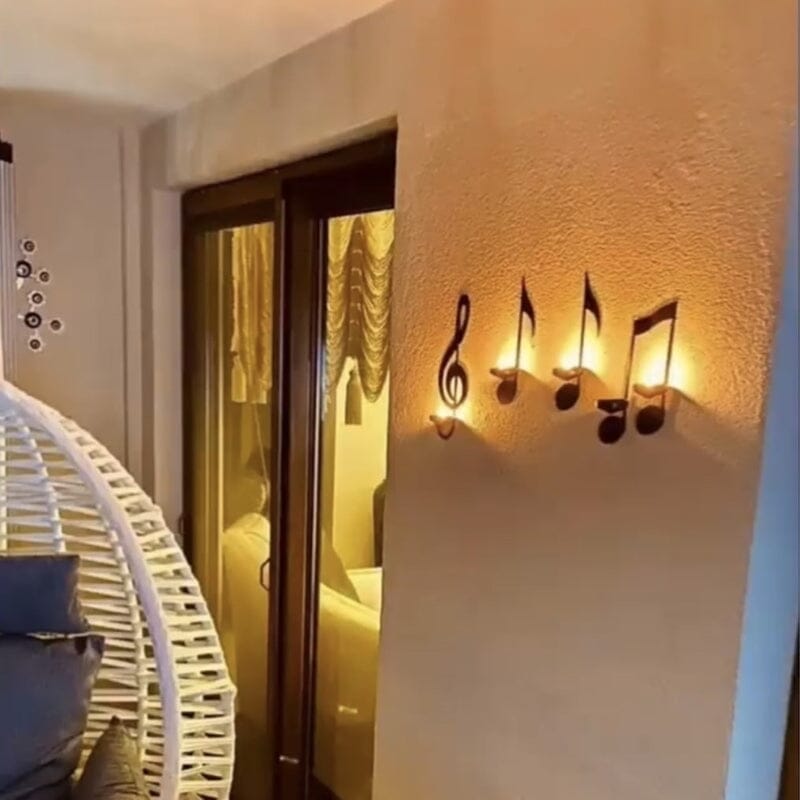 BowLift | Black Music Note Wall Lamp