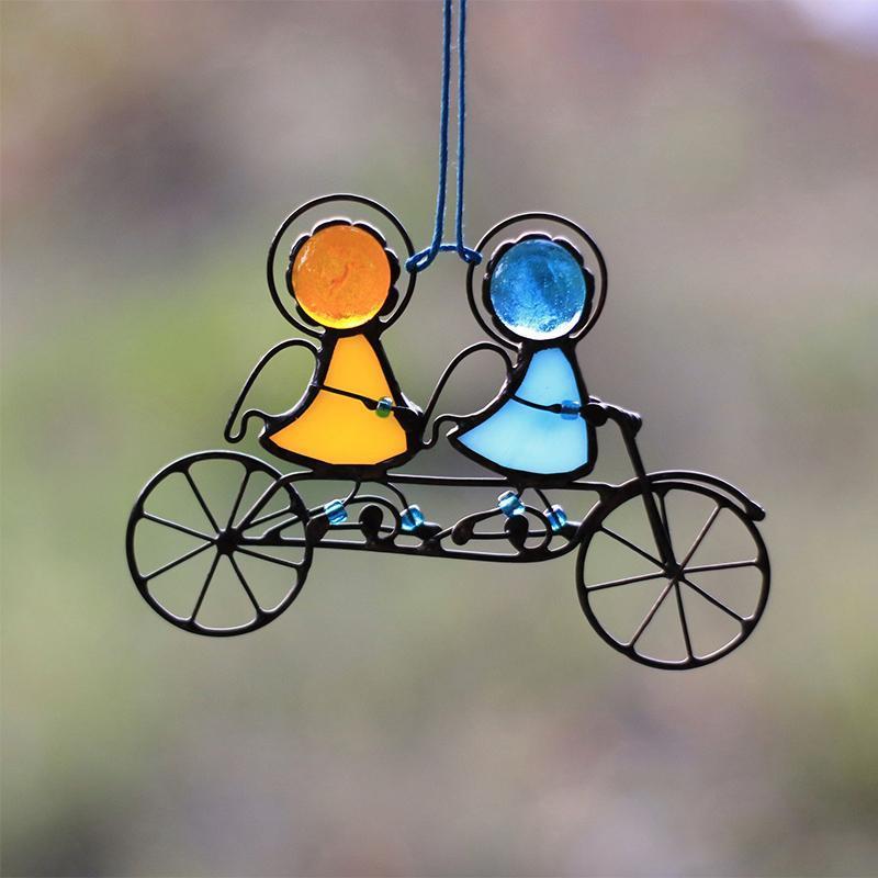 BowLift | Handmade Glass Sun Catcher Angel – Window Decoration 14x10 cm