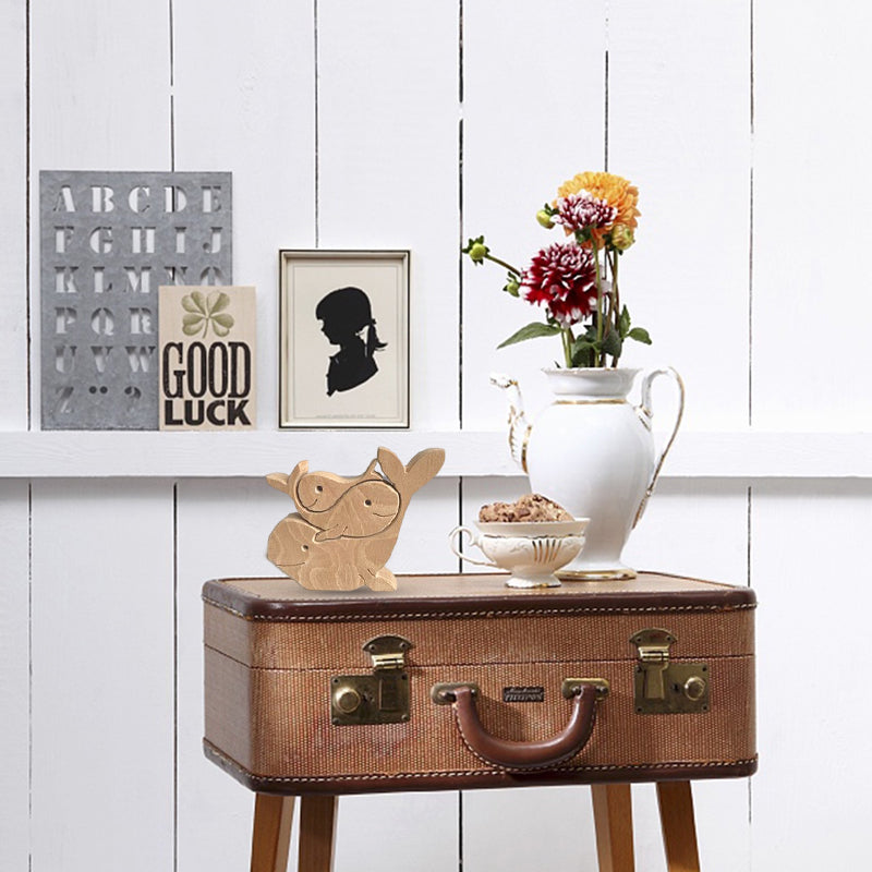 BowLift | Cute Animal Family Ornament, Wooden Puzzle Figurine - 🎁Love Gift