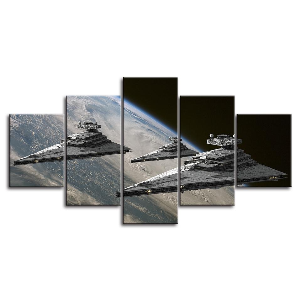 Ships In Space - Canvas Wall Art Painting | Bowlift