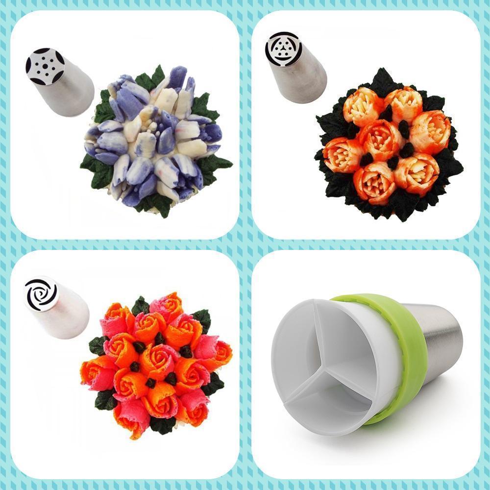 BowLift | Stainless steel spout set (13 pieces) for cupcakes and cake decoration action