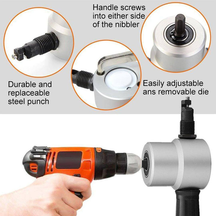 BowLift | Nibbler Cutter Drill Attachment Double Head Metal Sheet