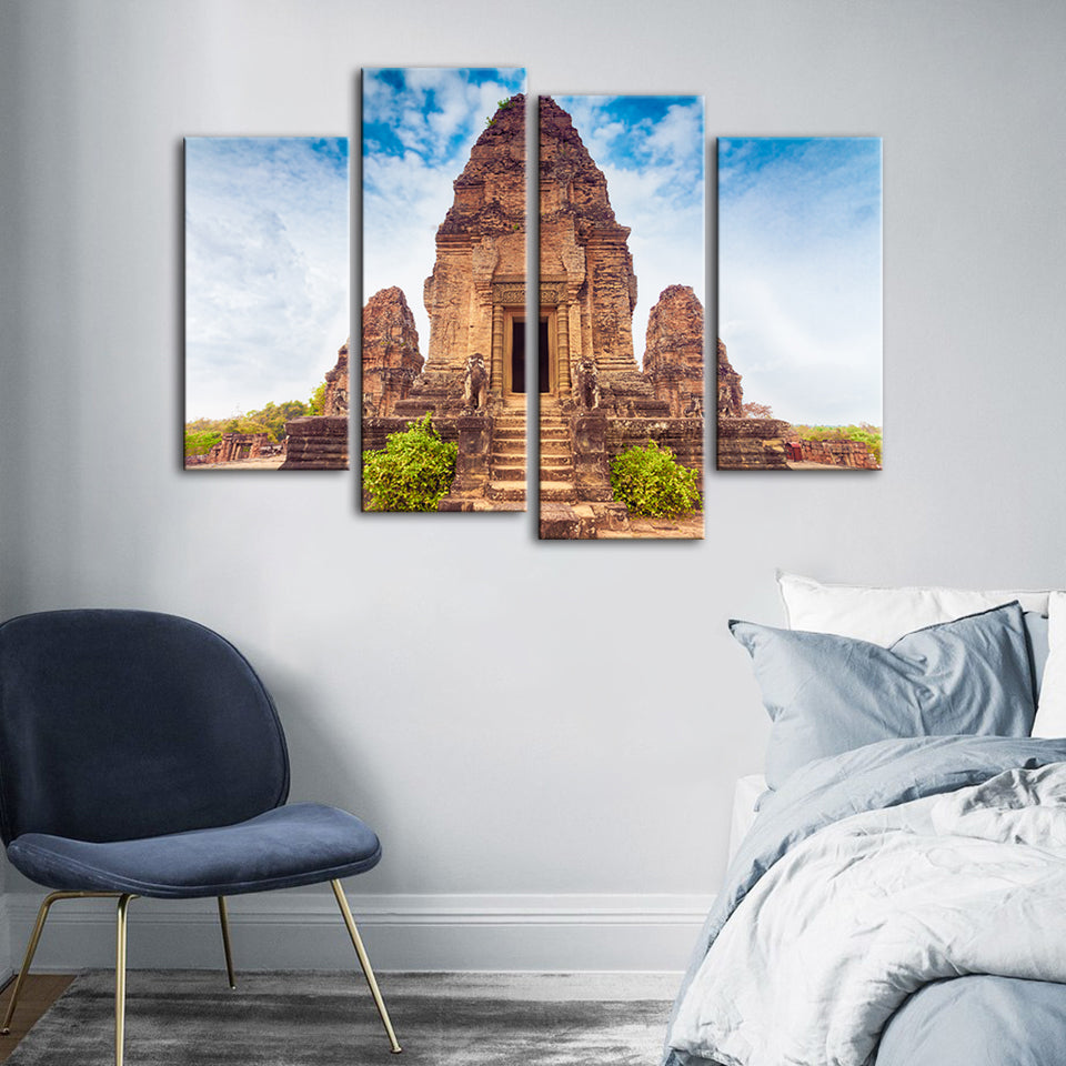 Ancient Temple 4 Piece - Canvas Wall Art Painting | Bowlift