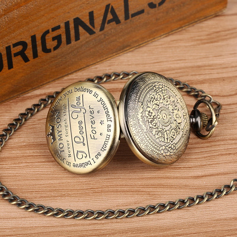 BowLift | To My Son Quartz Pocket Chain Watch