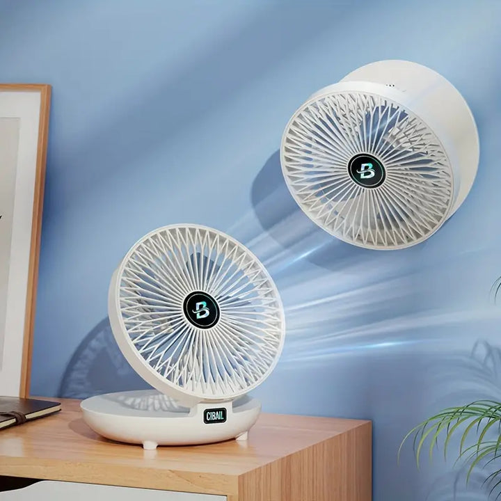Portable Wall Fan | Multifunctional, USB Rechargeable & Whisper Quiet for Home, Office & Outdoor Use | Bowlift