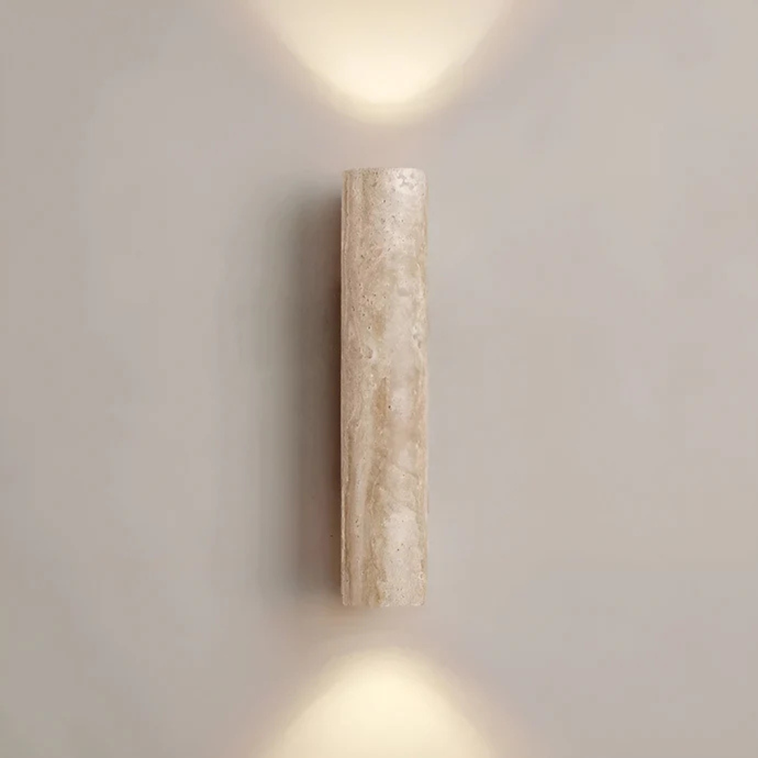 BowLift | Designer LED Wall Lamp with Marble Finish in Wabi Sabi Style